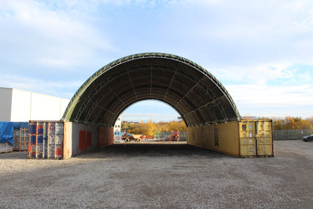 12m x 12m Corturi pe containere cu schelet dublu