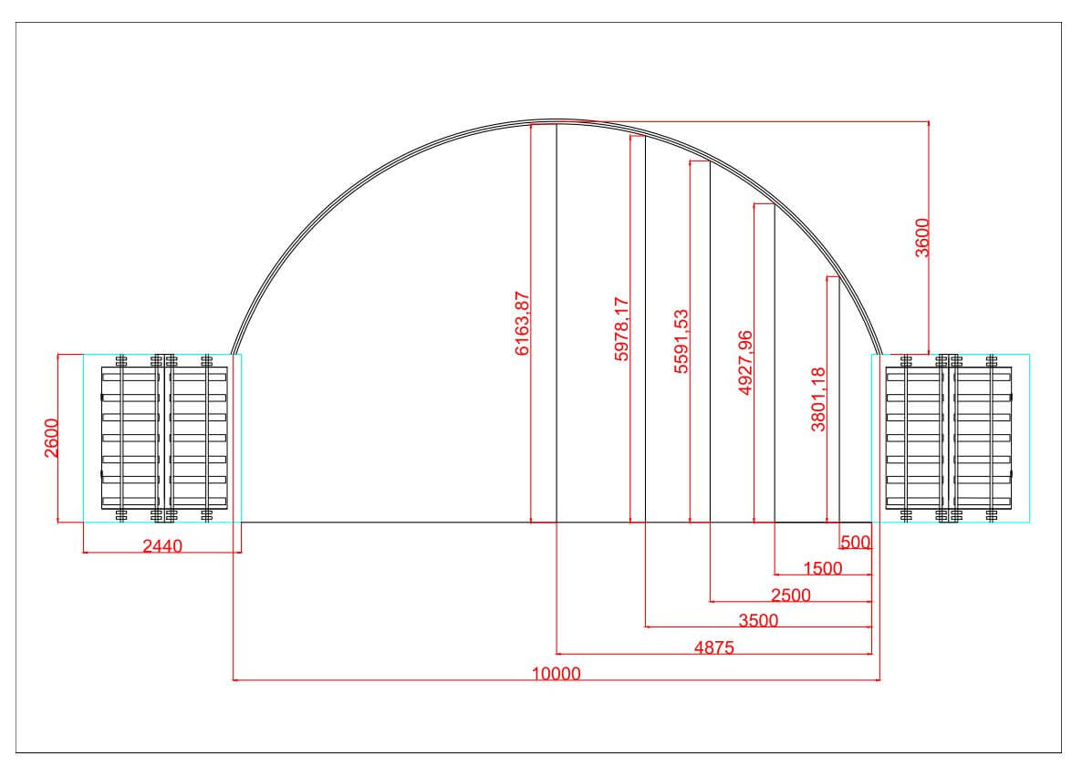 10m x 12m Corturi pe containere Specificatii
