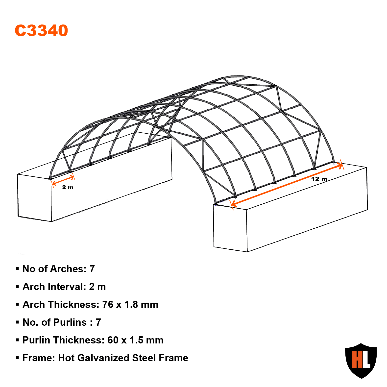 10m x 12m Corturi pe containere Specificatii
