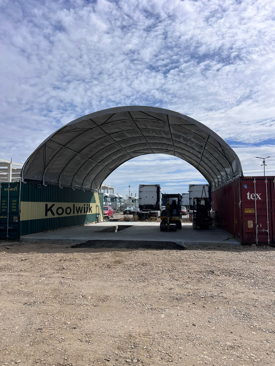 Cort container 10m x 12m pentru containere de 40 de picioare