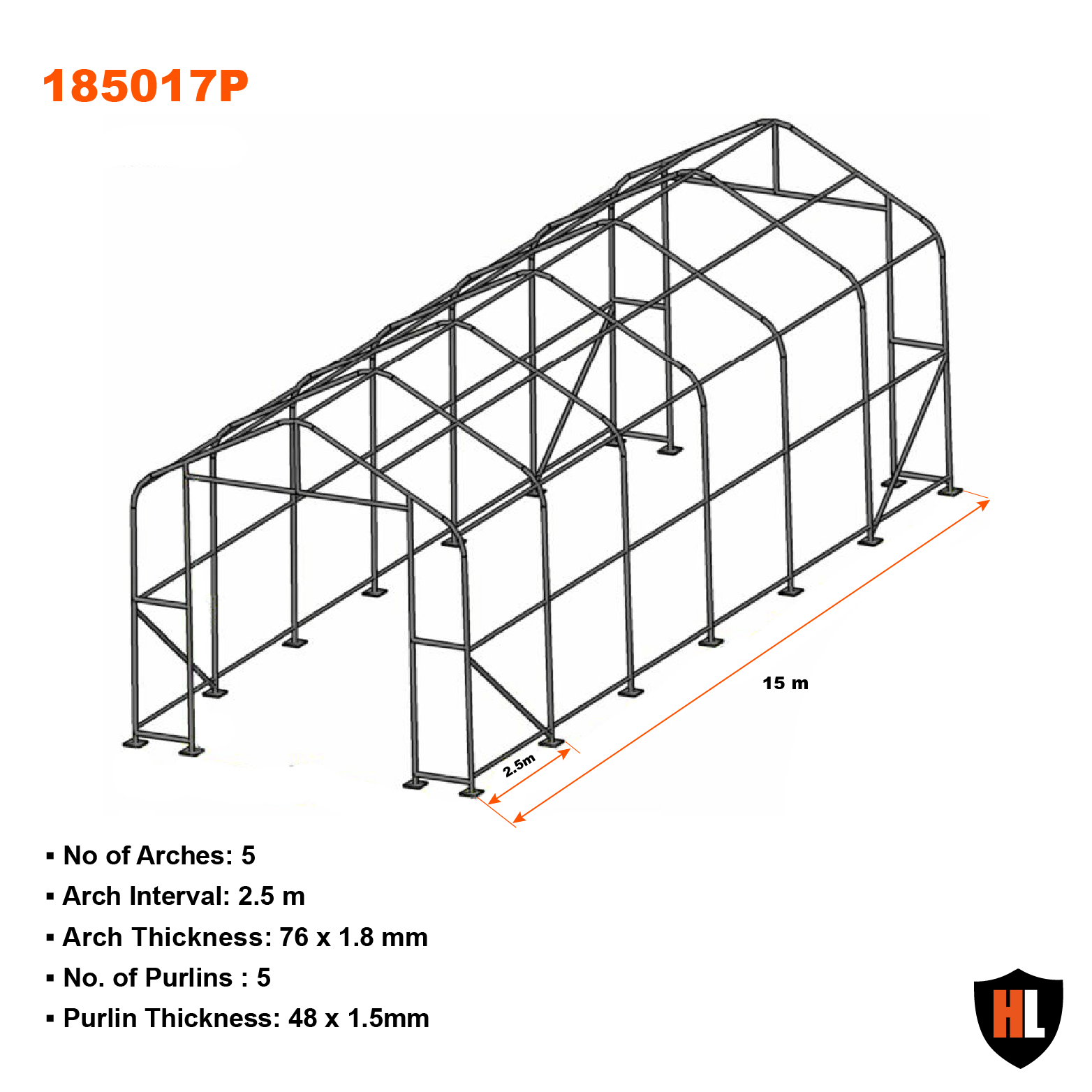 5.5m x 15m Garajul mobil Specificatii