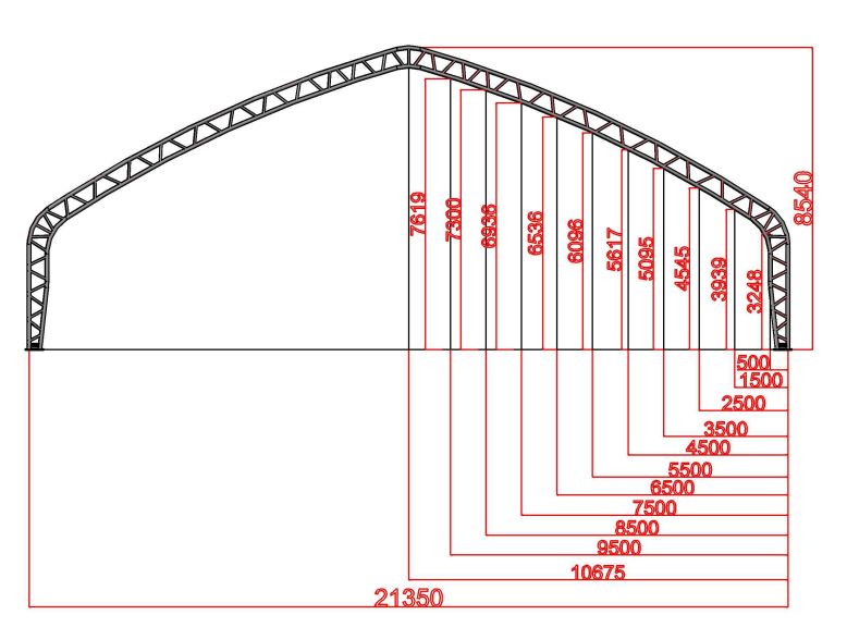 Cort de depozitare tip casa cu structura dubla - 21m x 45m