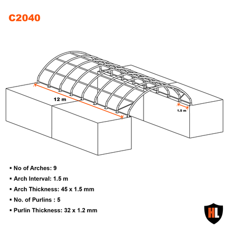 6m x 12m Corturi pe containere Specificatii