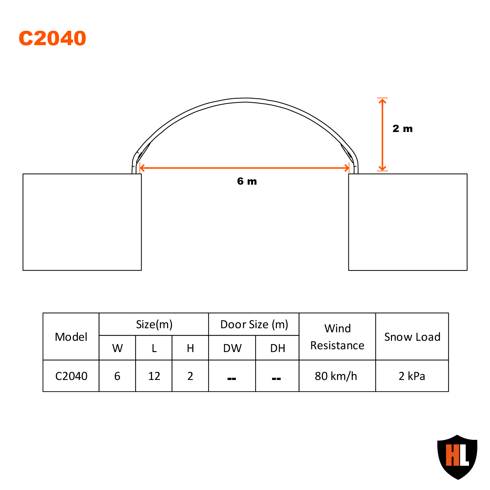 6m x 12m Corturi pe containere Specificatii