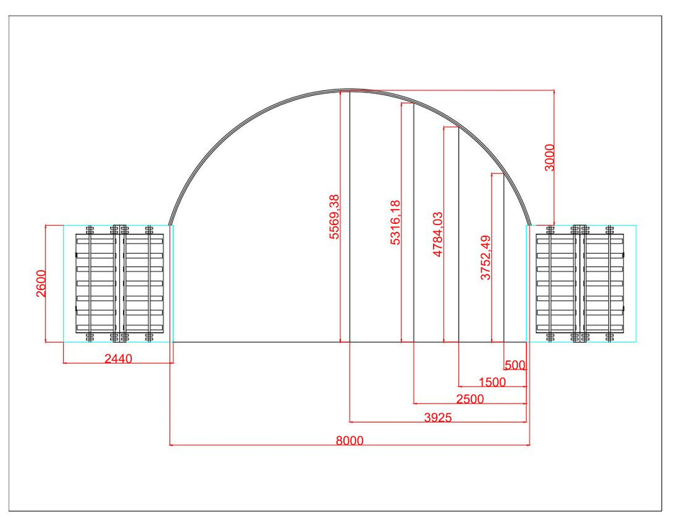 Cort container 8m x 6m pentru containere de 20 de picioare