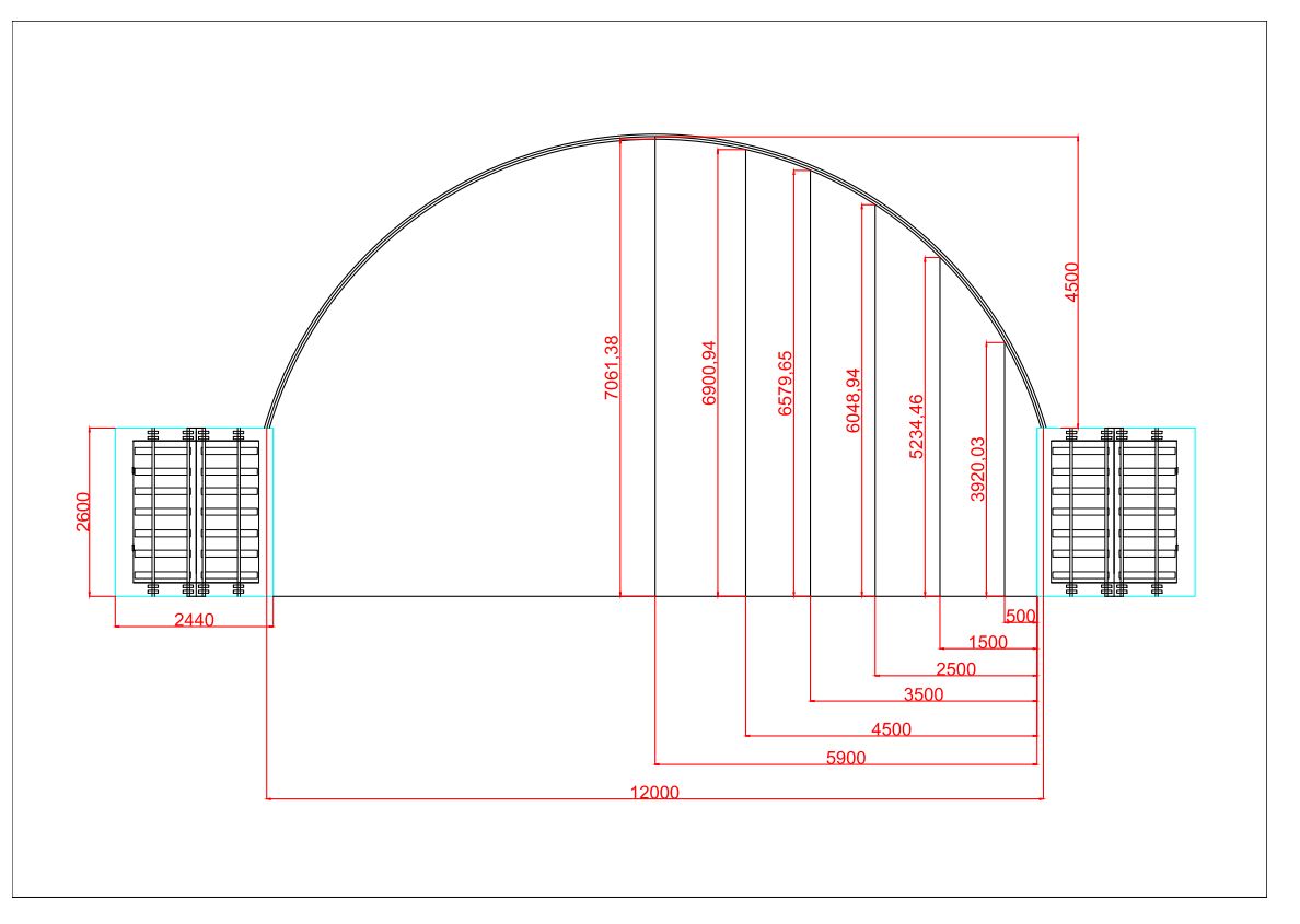 12m x 12m Corturi pe containere Specificatii