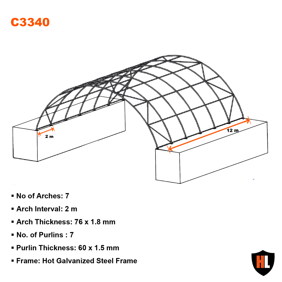  10m x 12m Corturi pe containere Specificatii